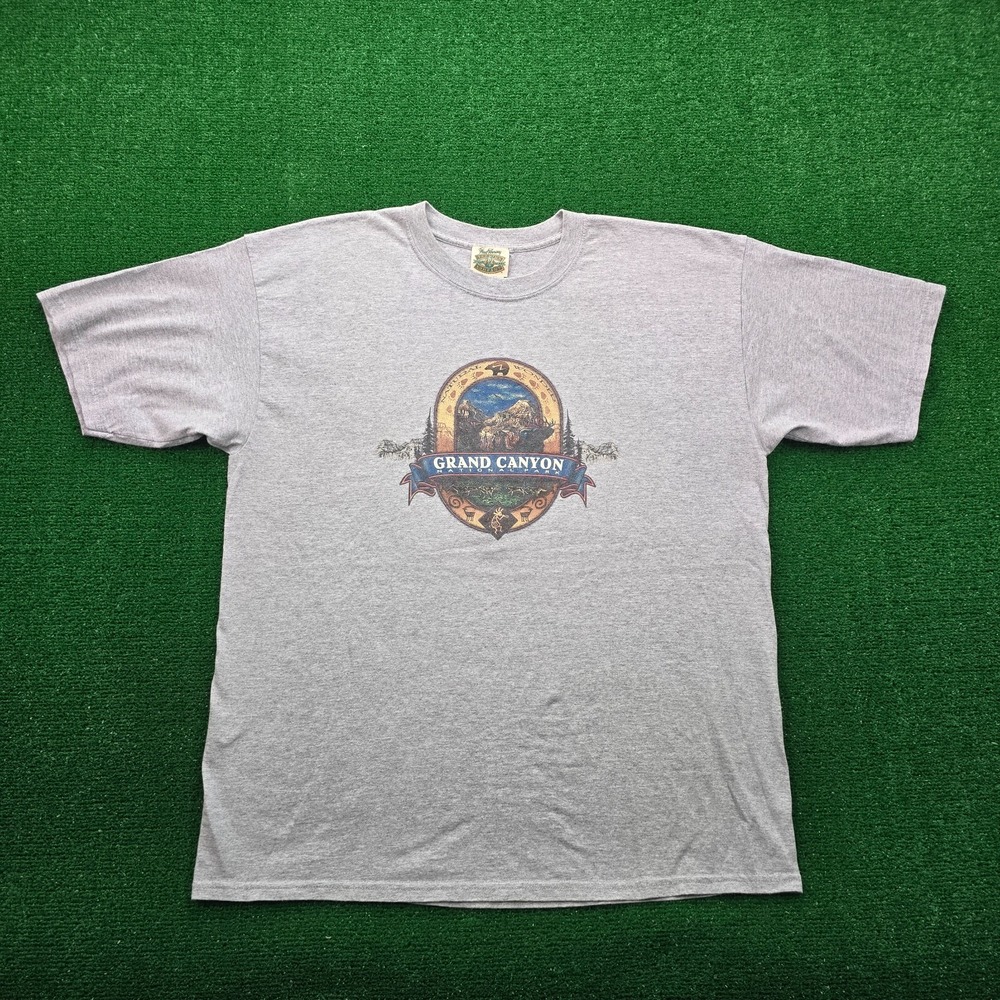 Vintage Fred Harvey Grand Canyon National Park Tshirt Mens XL Gray Graphic Tee
